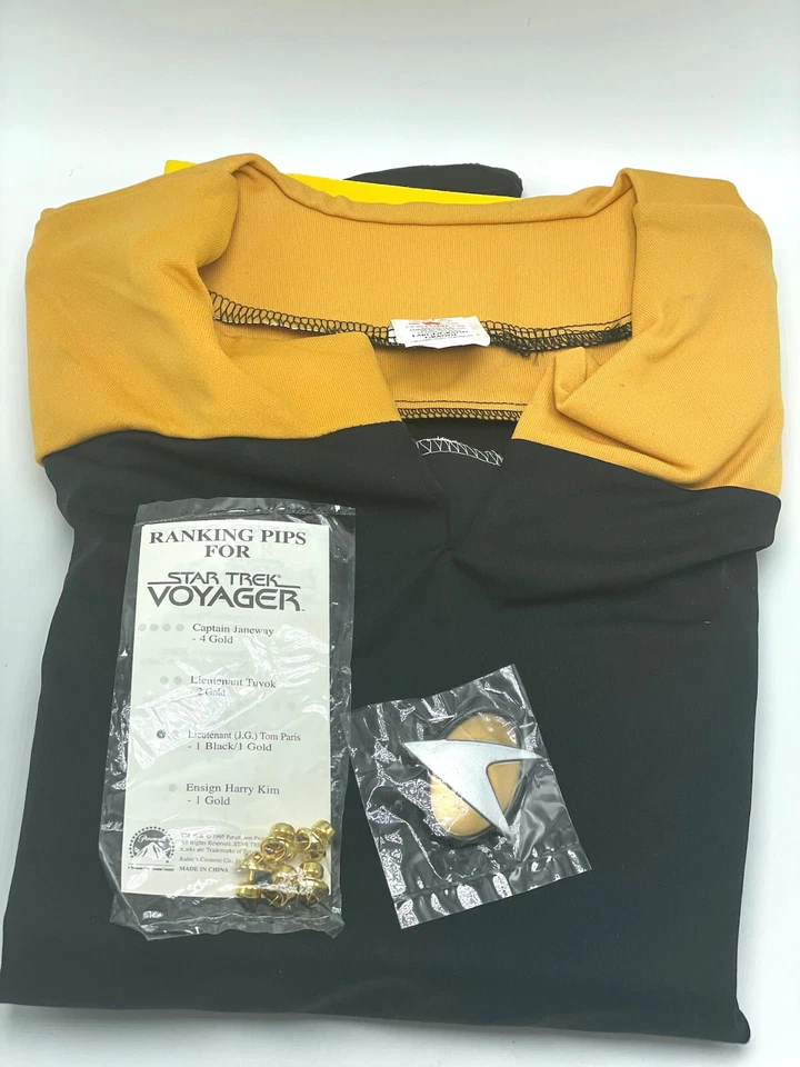 星际迷航深空九号服装衬衫金色男式 L 工程师 5291 红宝石回归 — 第 3/4 张图片