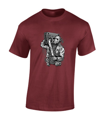BEATBLOOD HERREN T-SHIRT COOL MÖRDER SERIENMÖRDER GHETTOBLASTER DJ MUSIK WITZ LUSTIG