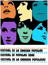 Wall Decor Poster.Fine Graphic Art Design.Festival of Popular Song.Room art.181