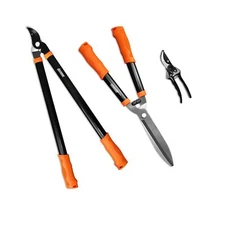 iGarden 3 Piece Combo Garden Tool Set with Lopper, Hedge Shears and Pruner Sh...