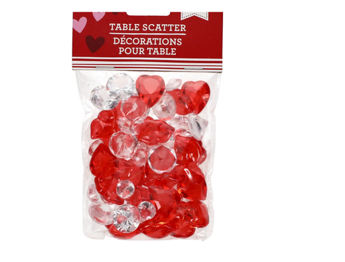 RED Acrylic 60 Piece "HEARTS, LIPS AND GEMS" TABLE SCATTER, VASES ETC ๐ - Picture 4 of 6