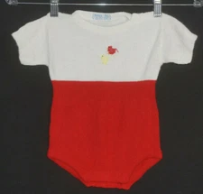 1950's Baby Romper Infant Knit One Piece Body Suit Snaps Golden State California