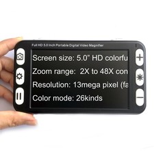 2X-32X HD 5" Digital Video Magnifier for Low Vision Electronic Reading Aid Tool