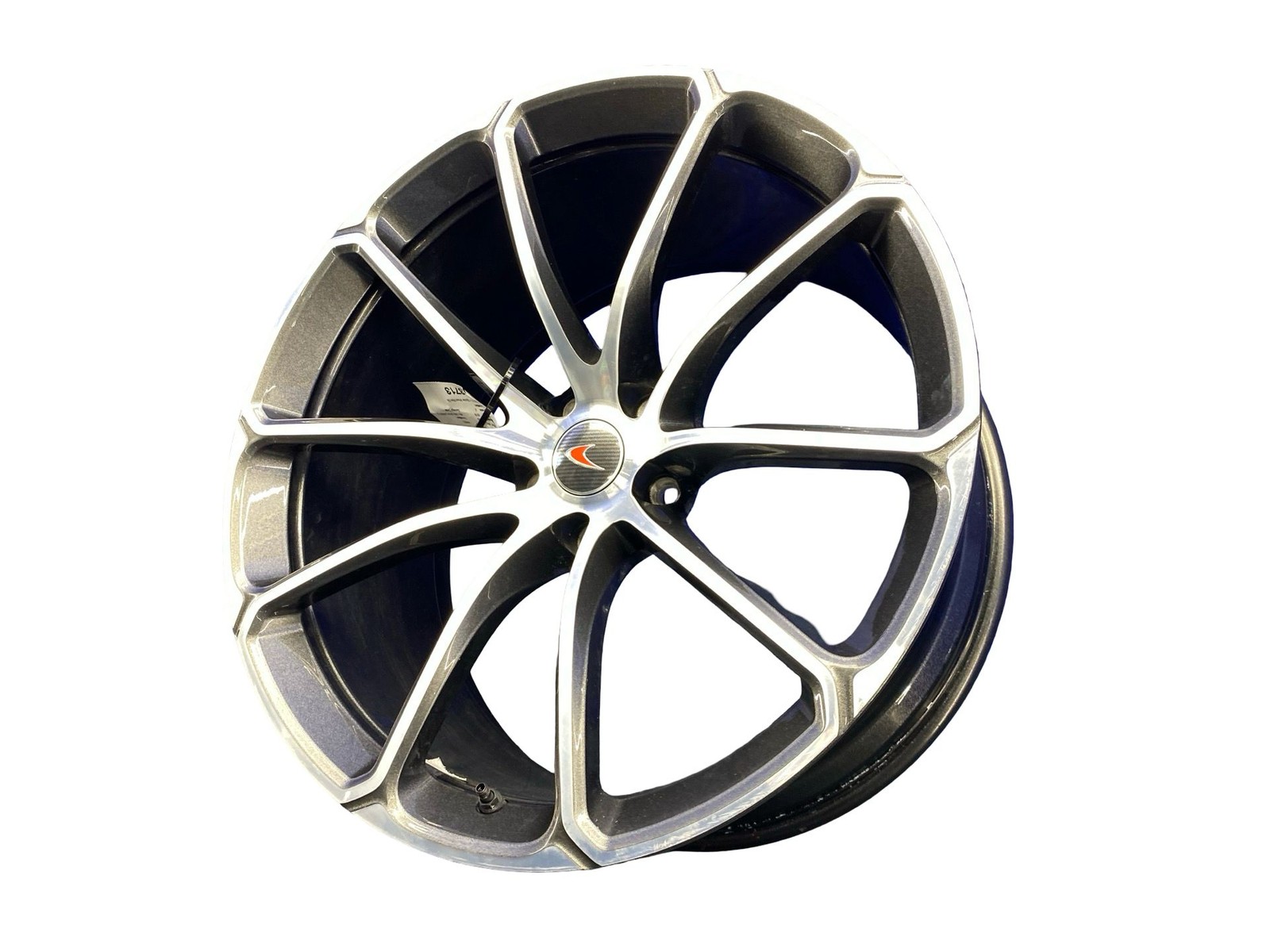 2016-2021 Mclaren 570s 20X10 5 V Spoke Wheel Rim Silver W/ Carbon Fiber Caps