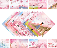 50 Blatt Origami Papier Bunt Quadratisch Faltpapier KirschblüTen Mit MäDchen Mus