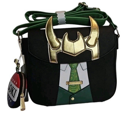 Loungefly Marvel Loki For President Cosplay Crossbody Coin Purse Loki Suit NWT