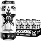 Rockstar Pure Zero Energy Drink Silver Ice 16oz 12 Pack Sugar Free Caffeine