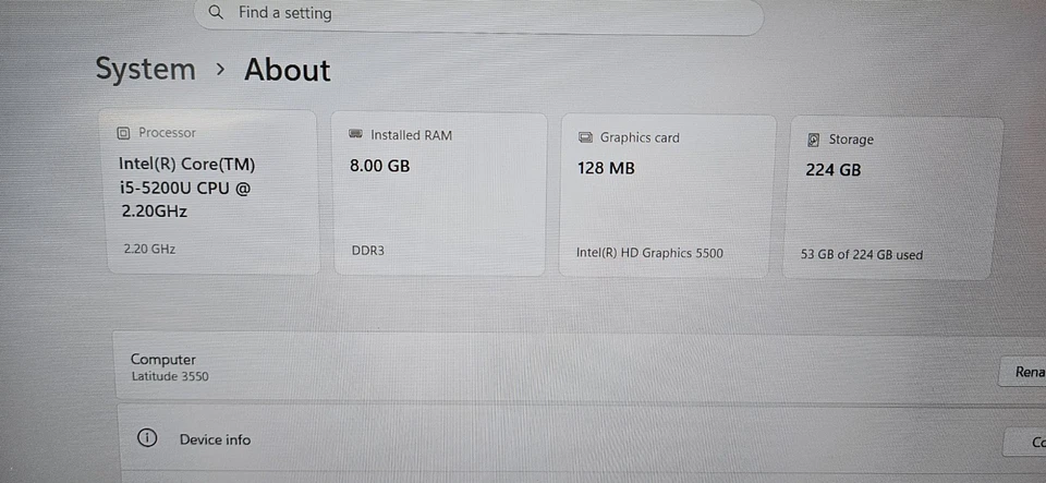 Dell Latitude 3550 · i5-5200U · 8GB · 240GB, photo 3 of 5