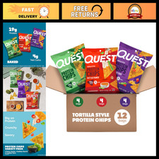 Protein Tortilla Chips Variety Pack - Game Day Snack, 12 Count, High Protein, Lo