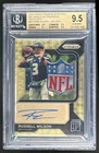 Russell Wilson 2022 Panini Blockchain Gold Shield Patch Auto 1/1 BGS 9.5/10