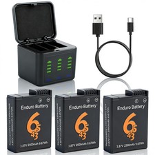 3-Pack 2500mAh Portable Battery for DJI Osmo Action 6/5/4/3 - 3.87V Compatible