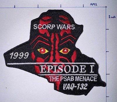 USN (VAQ-132) Electronic Attack Squadron 132 - Scorp Wars 1999 Patch - No Vlrco