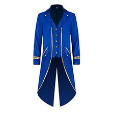 Men Steampunk Tailcoat Jacket Long Sleeve Lapel Collar Polyester Halloween
