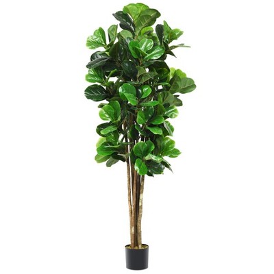 Costway 6-Feet Artificial Plant Fiddle Leaf Fig Tree Decor Living Room Home