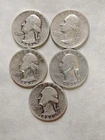 1942 & 1943 P&S 1944 P Washington Quarters-90% Silver-Lot of 5 #W46