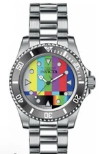 New Invicta POP ART Limited Edition 40mm Multicolor Dial Quartz Men Watch 49061