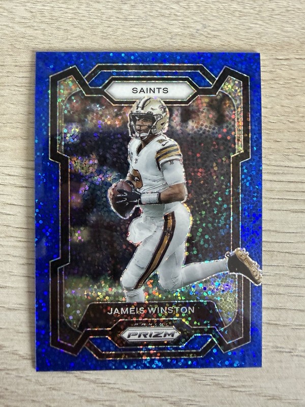 2023 Panini Prizm Blue Sparkle Prizm 37/96 Jameis Winston #214 0fo5