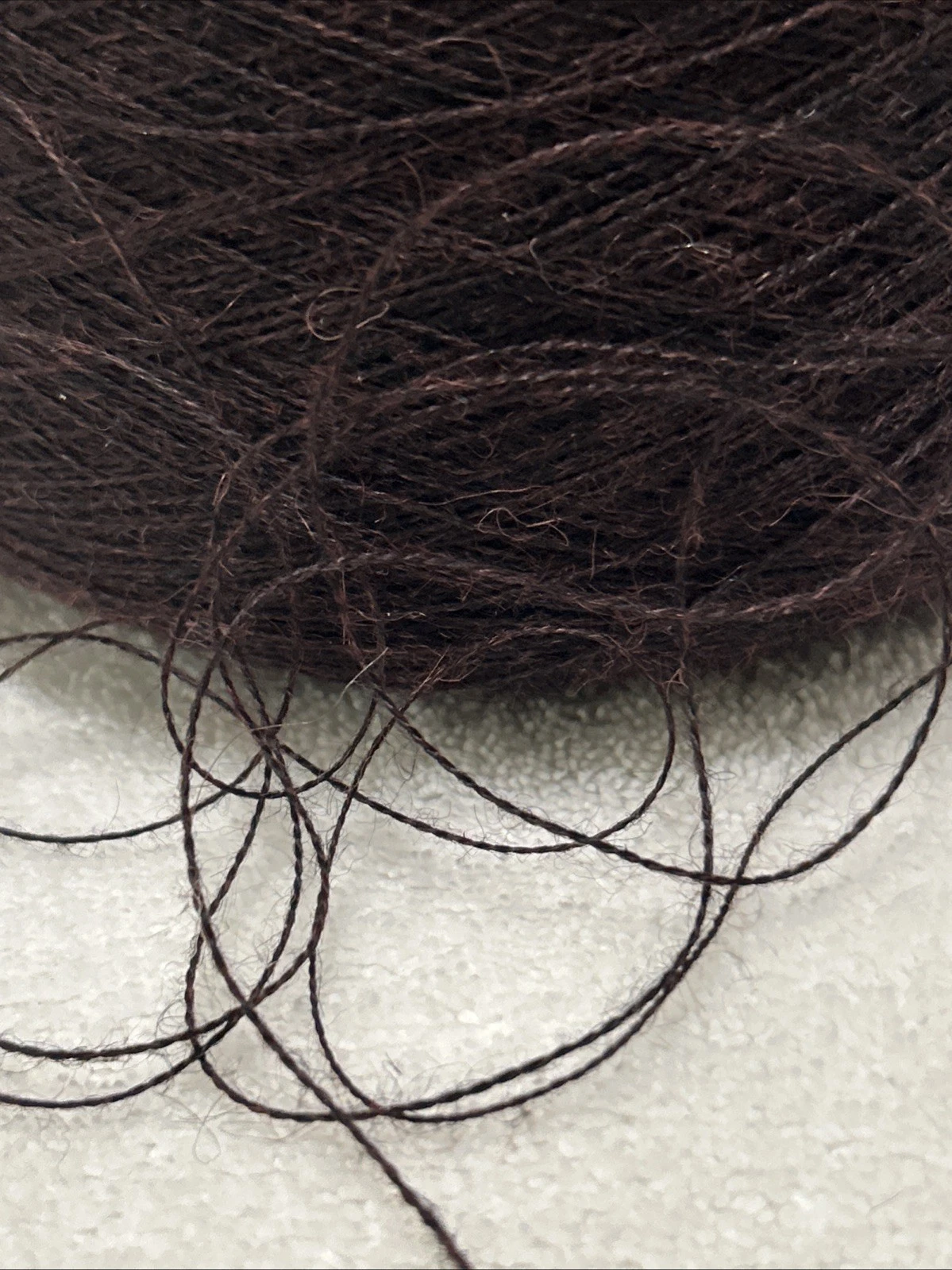 NICE Spool Cone Peruvian LACE SOFT Alpaca Yarn 2lb 3oz 998gr 472 Brown Mix A - product detail image 1
