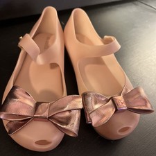 Mini Melissa Ultragirl Bow Pink Jelly Mary Jane Shoes Youth Size 12 US