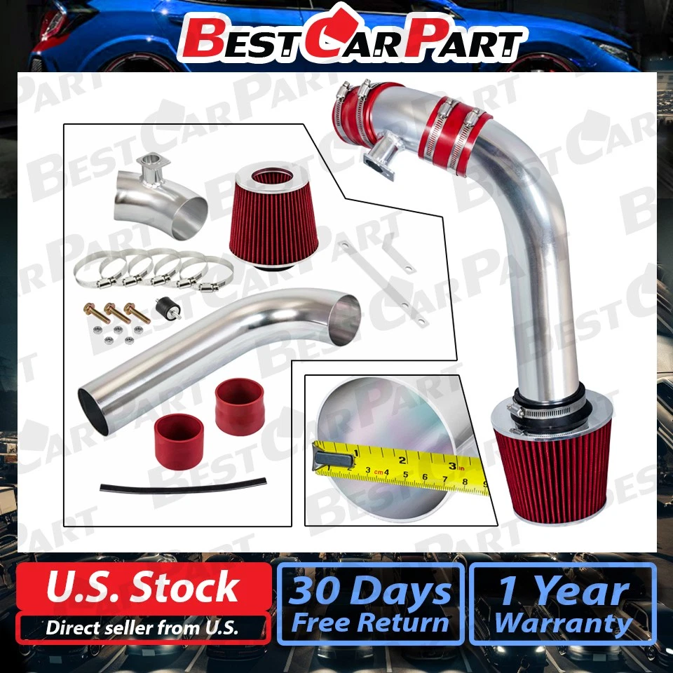 BCP ROJO 92-98 BMW E36 SERIE 3 I6 kit de inducción de admisión de aire frío + filtro Foto 2 de 4