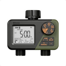 Sprinkler Timer 2 Zone Programmable Water Hose for Lawn Outdoor with Rain Delay