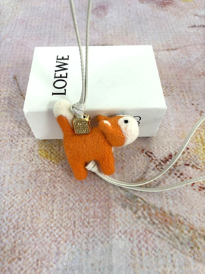 LOEWE Anagram felt Keychain Bag Charm Orange with Box | eBay
