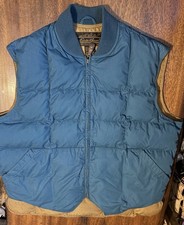 Vtg Eddie Bauer Downlight Goose Down Vest Teal Blue Quilted Puffer Mens Xl