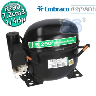 Gasverdichter R290 MBP HBP 1/4 PS 7,28 cm3 Embraco Aspera NEK6181U