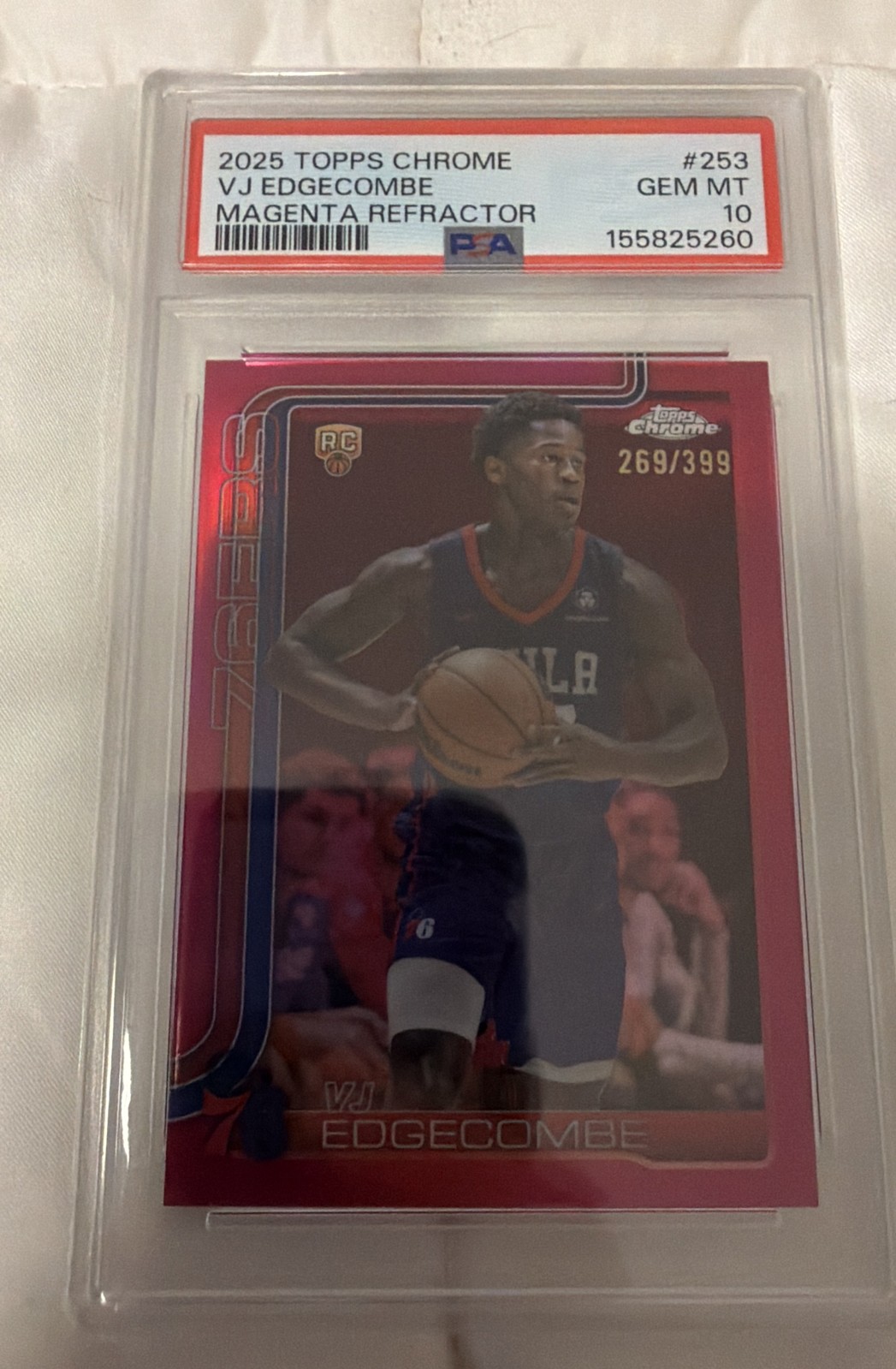 2025-26 Topps Chrome - VJ Edgecombe #253 Magenta Refractor /399 (RC)