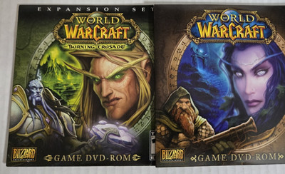 World of Warcraft PC DVD-ROM + Burning Crusade Expansion Lot of 2 Sealed Sleeves