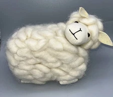 Merino Mana White Large NZ Wool Loopy Lamb Baa Baa Sheep Stuffed Plush Animal B1