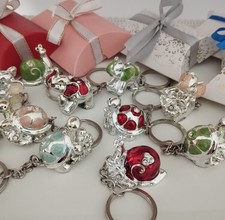 Bomboniere Portachiavi Marca "Melograno" Battesimo Nascita Compleanno Comunione 