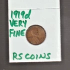 1919D   VERY FINE   LINCOLN CENT   VERY FINE  1919D  /  RS COINS #25G  FREE SHIP