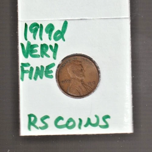 1919D   VERY FINE   LINCOLN CENT   VERY FINE  1919D  /  RS COINS #25G  FREE SHIP