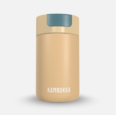 Kambukka Olympus Coffee Tea Mug Thermos 300ml /10oz Snapclean Lid Latte Beige