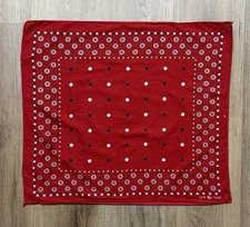 40s Vintage Fast Color Trunk Down Polka Dot Selvedge Bandana Rockabilly Bullseye