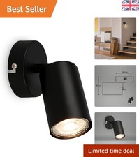 Image of Elegant Adjustable Wall Light with GU10 Socket - 9W LED Spotlight, Matt Black