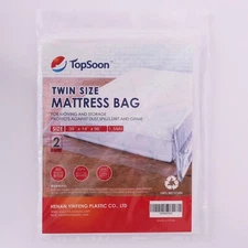 TopSoon 2PK Mattress Bag – Clear Plastic Mattress Disposal Bag – Mov