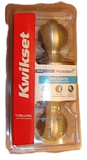 Kwikset Microban Brushed Nickel Bed and Bath Door Lock Set