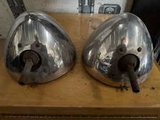 Vintage Chrome Bullet Headlight Buckets Pair 7 Teardrop Rat Rod Ford Chevy