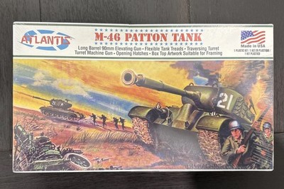 Atlantis M-46 Patton Tank 1:48 Scale Model Kit New in Box A301; Made In USA
