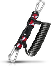 Scuba Retractable Lanyard, Stainless Steel Double-Clips and Spiral Core Anti-Los