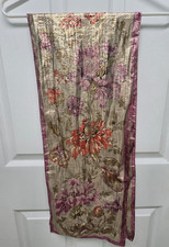 Oscar De La Renta Accessory Street Scarf Shiny Floral Damask Gold Threads 11x54