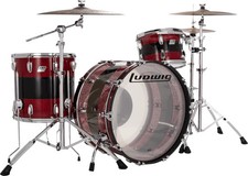 Ludwig 50th-anniversary Vistalite Pro Beat 3-piece Shell Pack - Pattern "A" Red