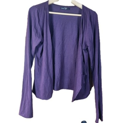 me&i Strickjacke pflaume lila drapiert vorne - Größe L - top gebraucht