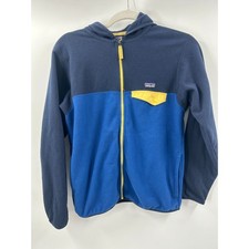 Patagonia Kids' Micro D Snap-T Fleece Jacket Blue Yellow XL 14 Hoodie Jacket