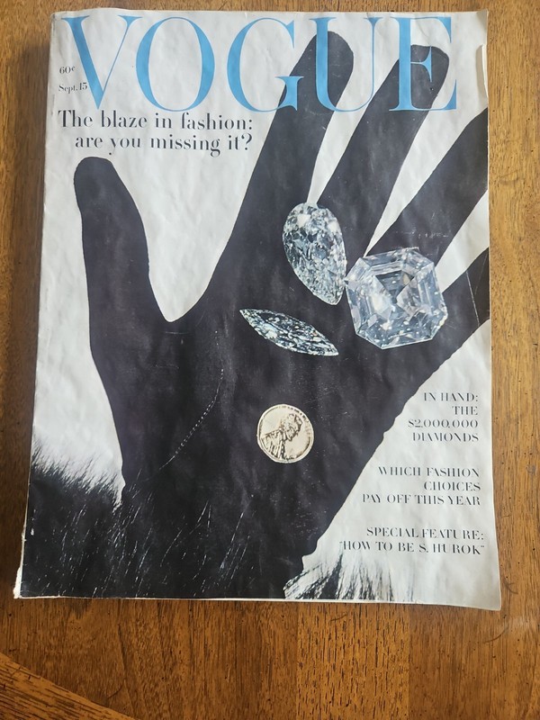 VTG Vogue Magazine September 15 1962 The $2,000.000 Diamonds No Label