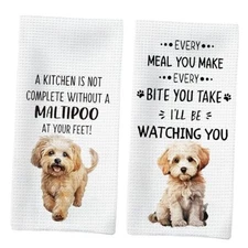 Dog Kitchen Towels Gifts Hand Towels, Gifts forLovers Dish Towels Maltipoo