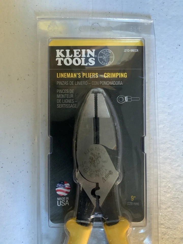 Klein Tools J213-9NECR Journeyman™ Alicates Conector Crimpado Corte Lateral 9 Pulgadas (Nuevo) Foto 3 de 4