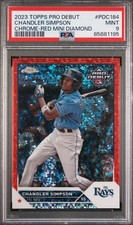CHANDLER SIMPSON 2023 Topps Chrome Pro Debut RED Diamond REFRACTOR /5 Psa Pop 1 